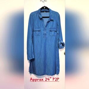Sonoma Lifestyle Blue Shirt Dress